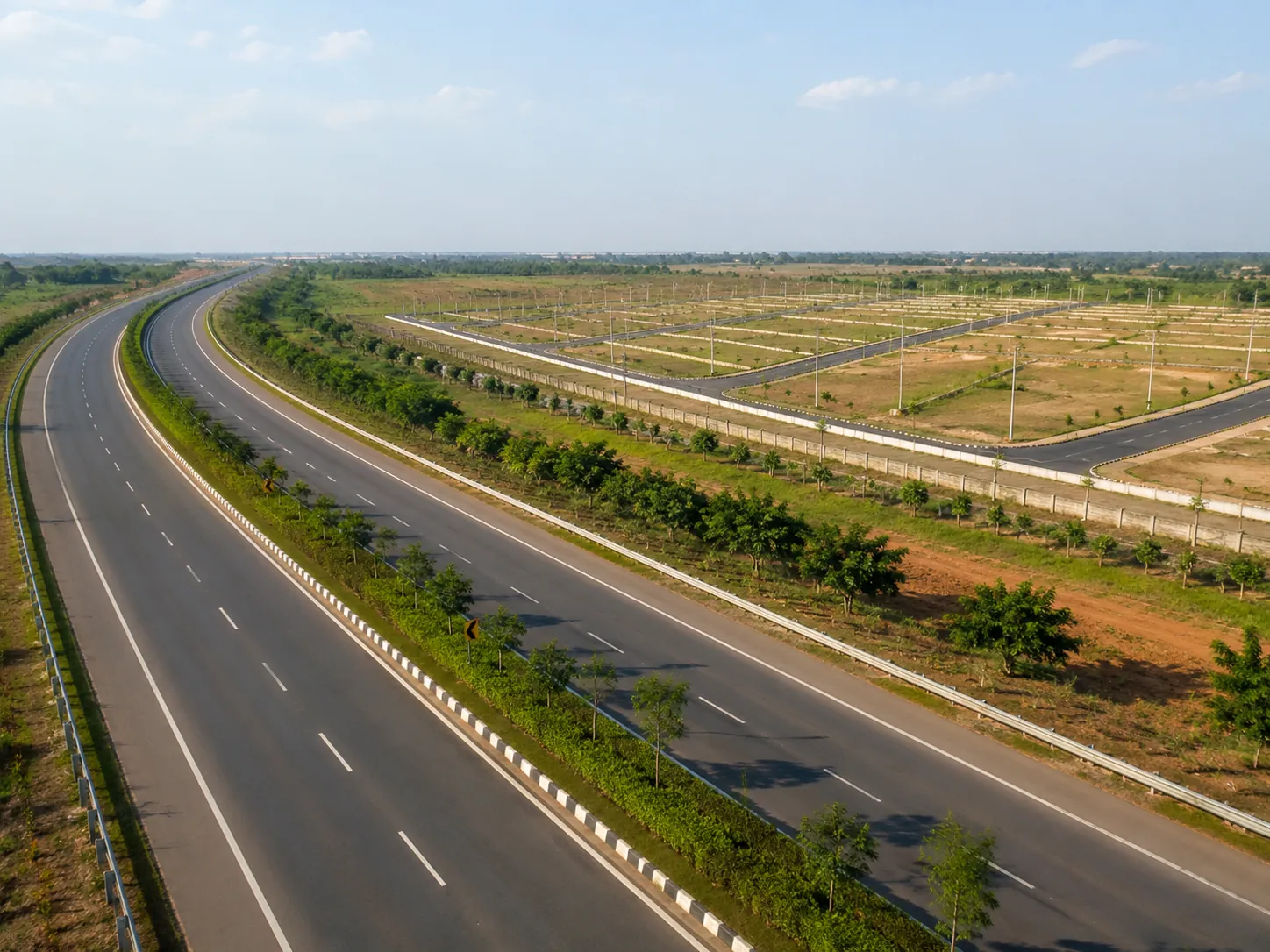 Realistic highway image representing Hyderabad ORR growth