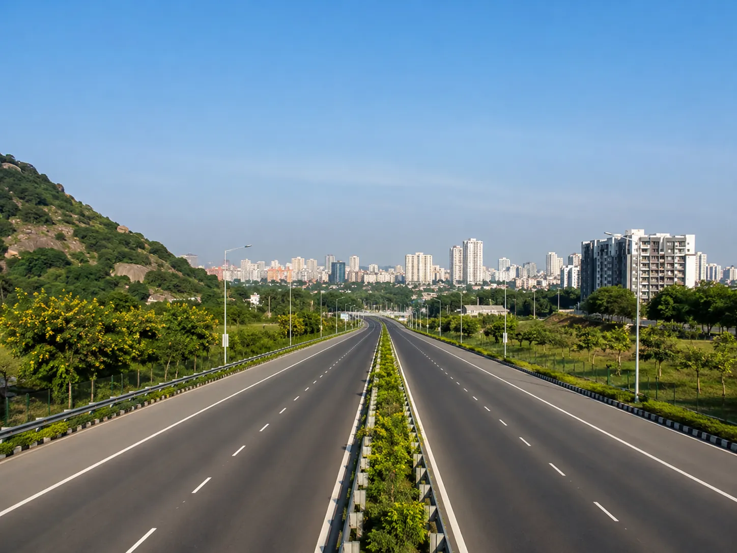 Road connectivity between Vijayawada and the open plot growth region